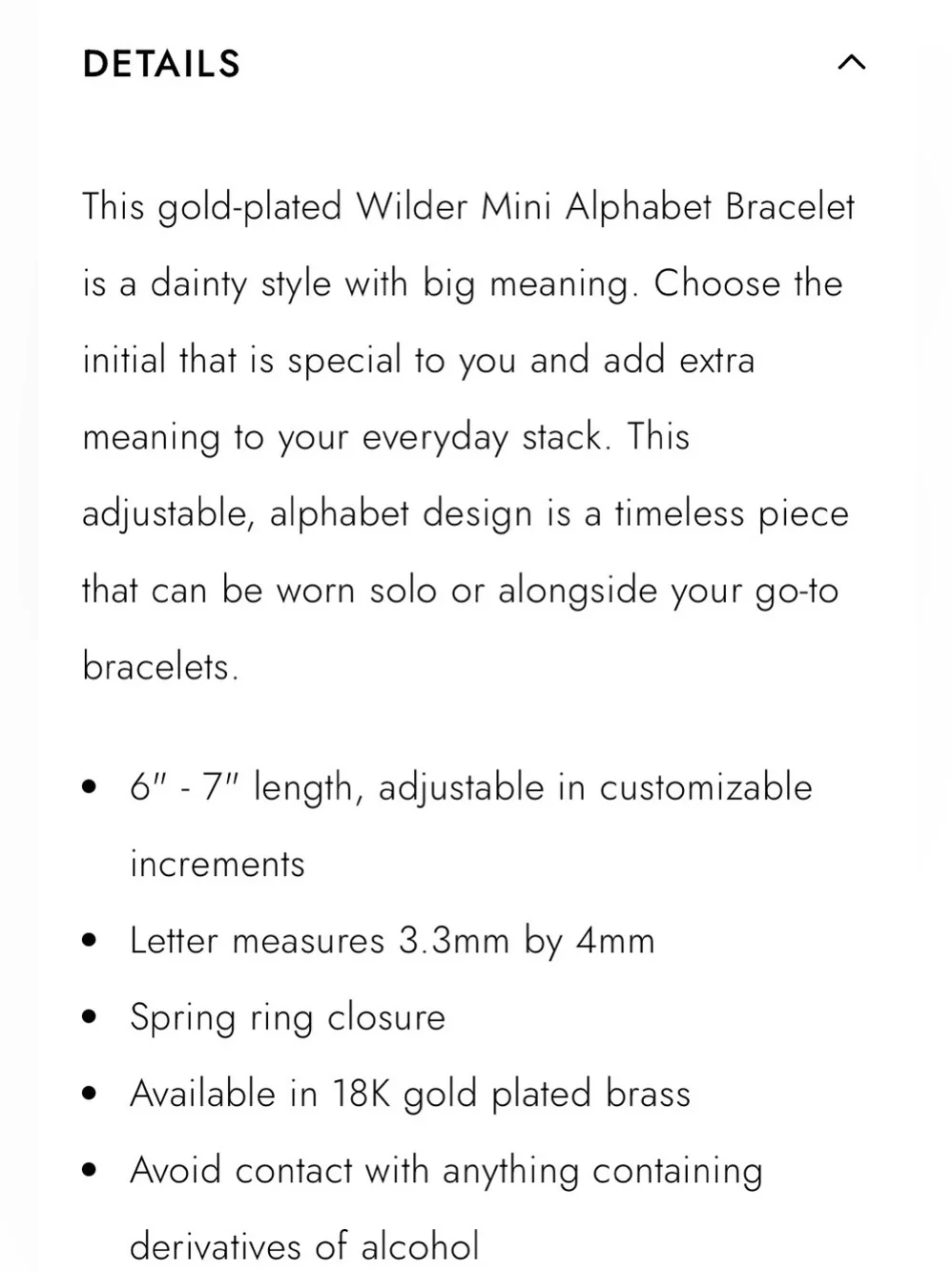 Gorjana Mini 'S' Alphabet Bracelet